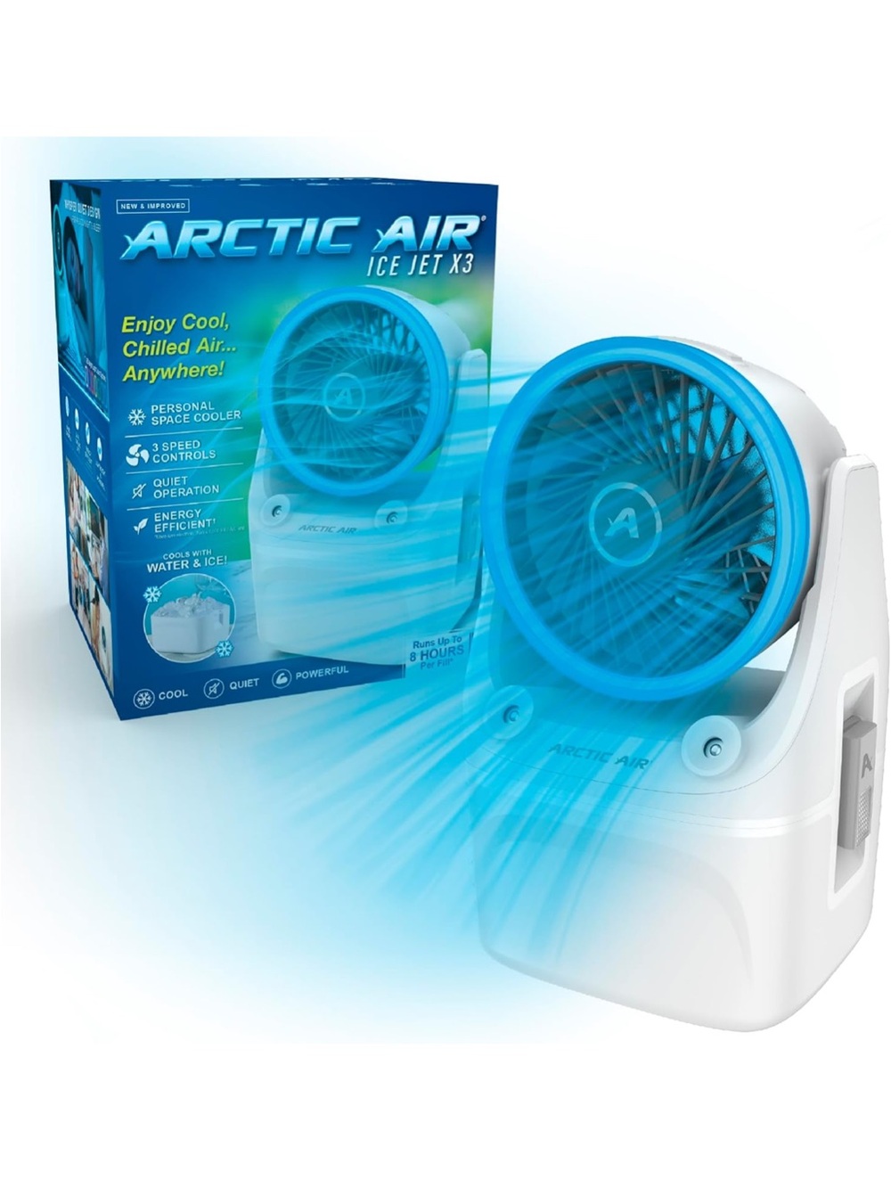Ice Jet X3 Personal Air Cooler - White/Blue